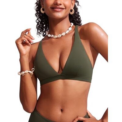 CRZ YOGA Décolleté Plongeant Hauts de Bikini Rembourrage Amovible, Bonnet A-C, Dos Croisé, Natation, Soutien-gorge de Bain pour Femme - Publicité CRZ YOGA Décolleté Plongeant Hauts de Bikini Rembourrage Amovible, Bonnet A-C, Dos Croisé, Natation, Soutien-gorge de Bain pour Femme - Publicité