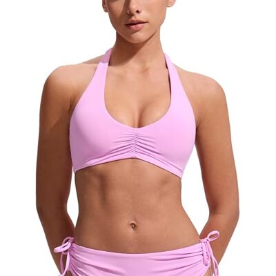 CRZ YOGA Froncé Devant Halter Hauts de Bikini Vita Pink 40 - Publicité CRZ YOGA Froncé Devant Halter Hauts de Bikini Vita Pink 40 - Publicité