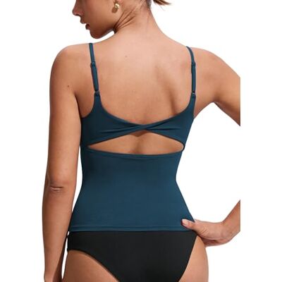 CRZ YOGA Twist Back Hauts de Tankini Insigne Bleu 42 - Publicité CRZ YOGA Twist Back Hauts de Tankini Insigne Bleu 42 - Publicité