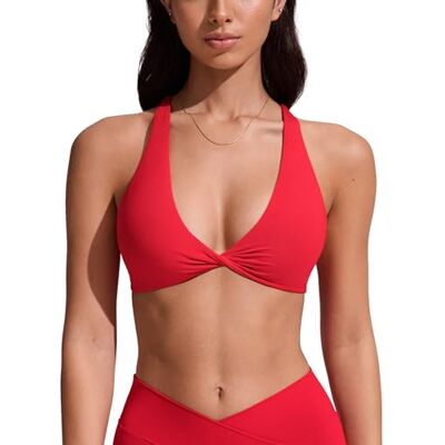 CRZ YOGA Devant Torsadé Hauts de Bikini Rouge Profond 42 - Publicité CRZ YOGA Devant Torsadé Hauts de Bikini Rouge Profond 42 - Publicité