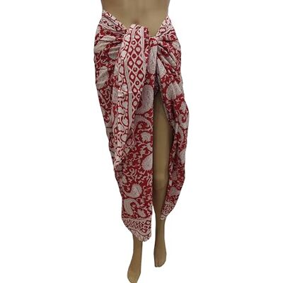 Rastogi Handicrafts Paréo sarong 100% coton imprimé à la main paréo maillot de bain jupe cache-maillot long vêtements pour femmes tissu plage bikini (185,4 x 111,8 cm), Rouge 1, 73 x 44 inch (approx) - Publicité Rastogi Handicrafts Paréo sarong 100% coton imprimé à la main paréo maillot de bain jupe cache-maillot long vêtements pour femmes tissu plage bikini (185,4 x 111,8 cm), Rouge 1, 73 x 44 inch (approx) - Publicité