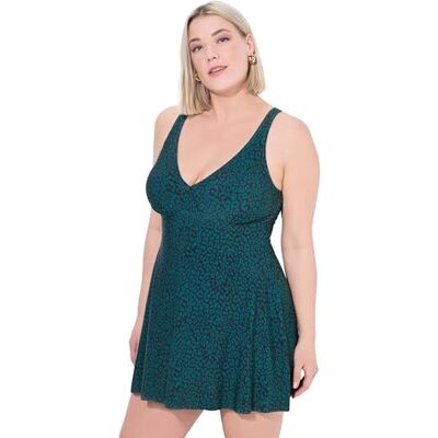 Ulla Popken Maillot de Bain pour Femme, Motif léopard, Bonnet Souple, Maillot de Bain Cache-cœur, Vert foncé, 46-48 - Publicité Ulla Popken Maillot de Bain pour Femme, Motif léopard, Bonnet Souple, Maillot de Bain Cache-cœur, Vert foncé, 46-48 - Publicité