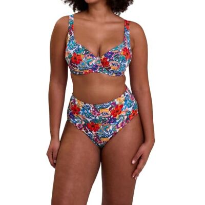 sans Complexe-Haut de Maillot de Bain Plongeant avec Armatures-Curaçao-Multicolore - Publicité sans Complexe-Haut de Maillot de Bain Plongeant avec Armatures-Curaçao-Multicolore - Publicité
