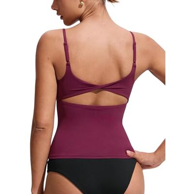 CRZ YOGA Twist Back Hauts de Tankini Fuchsia 44 - Publicité CRZ YOGA Twist Back Hauts de Tankini Fuchsia 44 - Publicité