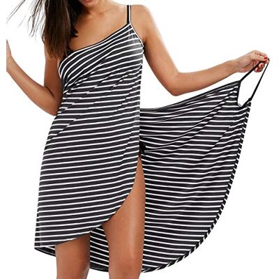LumiSyne Cache-Maillots Bikini Femme Maillots De Bain Sarongs Robe De Caraco à Rayures De Mode Col en v Sexy Robe De Plage Jupes Wrap De Plage Grande Taille - Publicité LumiSyne Cache-Maillots Bikini Femme Maillots De Bain Sarongs Robe De Caraco à Rayures De Mode Col en v Sexy Robe De Plage Jupes Wrap De Plage Grande Taille - Publicité