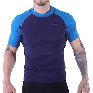 H.MILES Rashguard Homme Manches Courtes Protection Solaire UV (UPF) 50+ Anti-UV Haut Surf Plage Natation Plongée T-Shirt Neoprene M Bleu - Publicité H.MILES Rashguard Homme Manches Courtes Protection Solaire UV (UPF) 50+ Anti-UV Haut Surf Plage Natation Plongée T-Shirt Neoprene M Bleu - Publicité
