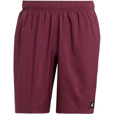 Adidas Homme Solid CLX Classic-Length Swim Shorts, Maroon/Black, S - Publicité Adidas Homme Solid CLX Classic-Length Swim Shorts, Maroon/Black, S - Publicité