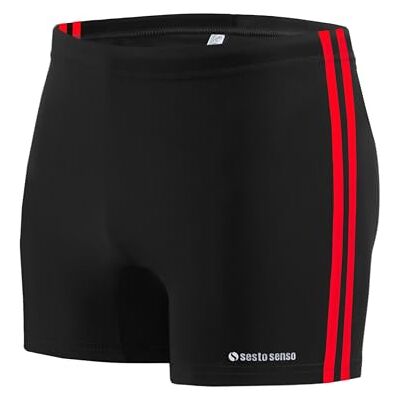 sesto senso Maillot de Bain Homme Sportif, Boxer de Bain à Séchage Rapide avec Cordon de Serrage – Short de Bain Confortable en Taille M, Noir - Publicité sesto senso Maillot de Bain Homme Sportif, Boxer de Bain à Séchage Rapide avec Cordon de Serrage – Short de Bain Confortable en Taille M, Noir - Publicité