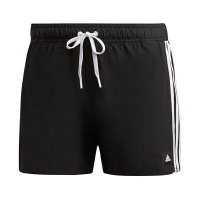 Adidas Homme 3-Stripes CLX Very-Short-Length Swim Shorts, Black / White, M - Publicité Adidas Homme 3-Stripes CLX Very-Short-Length Swim Shorts, Black / White, M - Publicité