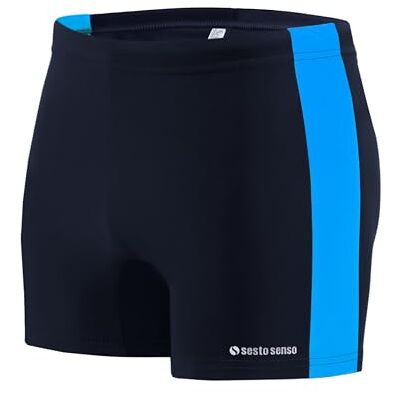 sesto senso Maillot de Bain Homme Sportif, Boxer de Bain à Séchage Rapide avec Cordon de Serrage – Short de Bain Confortable en Taille M, Bleu - Publicité sesto senso Maillot de Bain Homme Sportif, Boxer de Bain à Séchage Rapide avec Cordon de Serrage – Short de Bain Confortable en Taille M, Bleu - Publicité