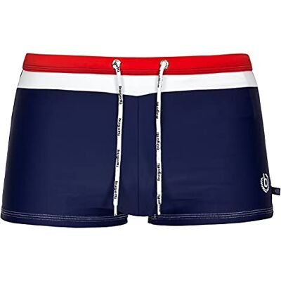 bugatti® Short de bain, moderne, pour homme, avec couleurs contrastées au niveau de la taille, Bleu marine/rouge, XXXL - Publicité bugatti® Short de bain, moderne, pour homme, avec couleurs contrastées au niveau de la taille, Bleu marine/rouge, XXXL - Publicité