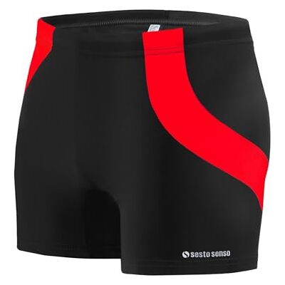 sesto senso Maillot de Bain Homme Sportif, Boxer de Bain à Séchage Rapide avec Cordon de Serrage – Short de Bain Confortable en Taille XXL, Noir - Publicité sesto senso Maillot de Bain Homme Sportif, Boxer de Bain à Séchage Rapide avec Cordon de Serrage – Short de Bain Confortable en Taille XXL, Noir - Publicité