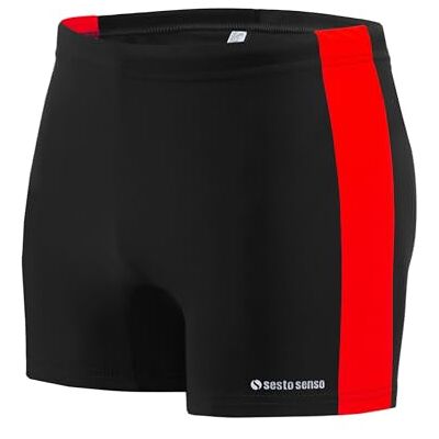 sesto senso Maillot de Bain Homme Sportif, Boxer de Bain à Séchage Rapide avec Cordon de Serrage – Short de Bain Confortable en Taille M, Noir - Publicité sesto senso Maillot de Bain Homme Sportif, Boxer de Bain à Séchage Rapide avec Cordon de Serrage – Short de Bain Confortable en Taille M, Noir - Publicité