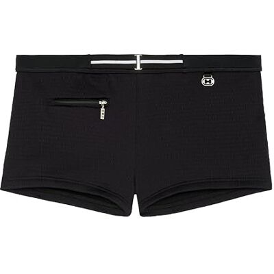 Hom JANSON Boxer de Bain Harold Swim Trunks, Noir gaufré, L Men's - Publicité Hom JANSON Boxer de Bain Harold Swim Trunks, Noir gaufré, L Men's - Publicité