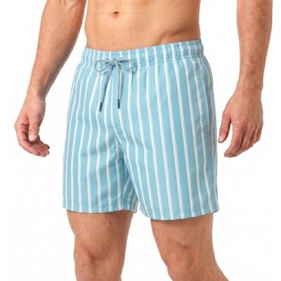 RIPT Performance RIPT Short de Bain Homme Séchage Rapide – Boardshort avec Doublure Mesh, Protection UV50, Short Plage Natation Surf Vacances Été (Imprimé à Rayures Bleu Clair, S) - Publicité RIPT Performance RIPT Short de Bain Homme Séchage Rapide – Boardshort avec Doublure Mesh, Protection UV50, Short Plage Natation Surf Vacances Été (Imprimé à Rayures Bleu Clair, S) - Publicité