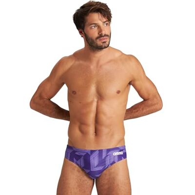 ARENA Slip de bain puzzle pour garçons et hommes Maillot de bain style slip pour la pratique de la natation, maillots de bain décontractés ou compétitifs, Noir/violet multicolore, 40 - Publicité ARENA Slip de bain puzzle pour garçons et hommes Maillot de bain style slip pour la pratique de la natation, maillots de bain décontractés ou compétitifs, Noir/violet multicolore, 40 - Publicité