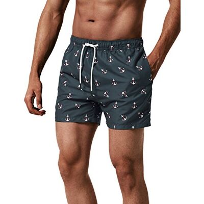 maamgic Homme Short de Bains Imprimé Séchage Rapide avec Slip en Filet Maillot de Bain Pants Court de Sport pour Vacance a la Plage, Gris foncé/Ancre, XXL (tour de taille:99~104cm) - Publicité maamgic Homme Short de Bains Imprimé Séchage Rapide avec Slip en Filet Maillot de Bain Pants Court de Sport pour Vacance a la Plage, Gris foncé/Ancre, XXL (tour de taille:99~104cm) - Publicité