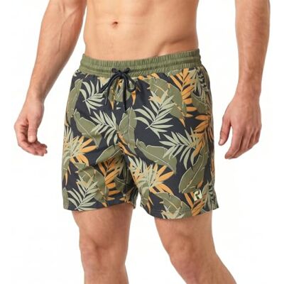 RIPT Performance RIPT Short de Bain Homme Séchage Rapide – Boardshort avec Doublure Mesh, Protection UV50, Short Plage Natation Surf Vacances Été (Imprimé Jungle Marine/Vert, S) - Publicité RIPT Performance RIPT Short de Bain Homme Séchage Rapide – Boardshort avec Doublure Mesh, Protection UV50, Short Plage Natation Surf Vacances Été (Imprimé Jungle Marine/Vert, S) - Publicité