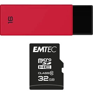 Emtec Pack Support de Stockage Rapide et Performant : Clé USB 2.0 Séries Runners 16 Go + Carte MicroSD Collection Classic Classe 10-32 GB - Publicité