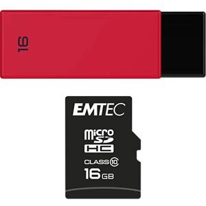 Emtec Pack Support de Stockage Rapide et Performant : Clé USB 2.0 Séries Runners 16 Go + Carte MicroSD Classe 10-16 GB - Publicité