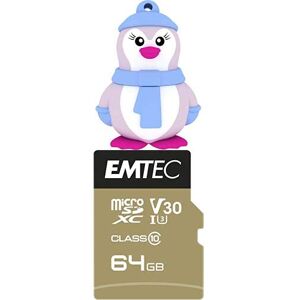 Emtec Pack Support de Stockage Rapide et Performant : Clé USB 2.0 Série Licence Collection Animalitos 16 Go + Carte MicroSD Gamme Speedin 64 GB - Publicité