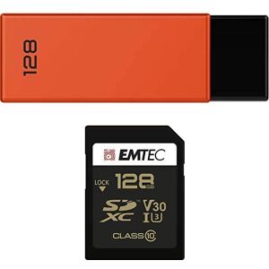 Emtec Pack Support de Stockage Rapide et Performant : Clé USB 2.0 Séries Runners 128 Go + Carte MicroSD Gamme Elite Gold Classe 10-16 GB - Publicité