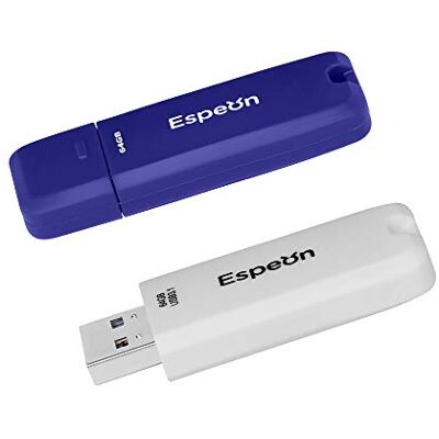 Espeon Lot de 2 Clé USB, 64 Go USB 3.1 Flash Drive, PenDrive, couleurs classiques: blanc, bleu - Publicité Espeon Lot de 2 Clé USB, 64 Go USB 3.1 Flash Drive, PenDrive, couleurs classiques: blanc, bleu - Publicité
