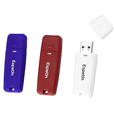 Espeon Lot de 3 Clé USB, 32 Go USB 2.0 Flash Drive, PenDrive, couleurs classiques: blanc, bleu, rouge - Publicité Espeon Lot de 3 Clé USB, 32 Go USB 2.0 Flash Drive, PenDrive, couleurs classiques: blanc, bleu, rouge - Publicité