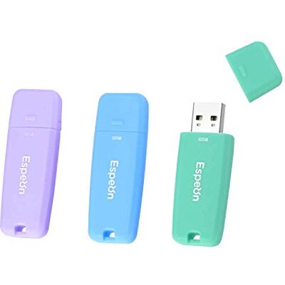 Espeon Lot de 3 Clé USB, 32 Go USB 2.0 Flash Drive, PenDrive, couleurs pastel: bleu clair, violet clair, vert clair - Publicité Espeon Lot de 3 Clé USB, 32 Go USB 2.0 Flash Drive, PenDrive, couleurs pastel: bleu clair, violet clair, vert clair - Publicité