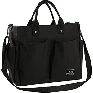 GloriaNguyen fourre-tout en toile avec fermeture Éclair et poches, sac à main/bandoulière multifonction pour l’école, le travail, les voyages, la plage et l’utilisation quotidienne, Noir , - Publicité GloriaNguyen fourre-tout en toile avec fermeture Éclair et poches, sac à main/bandoulière multifonction pour l’école, le travail, les voyages, la plage et l’utilisation quotidienne, Noir , - Publicité