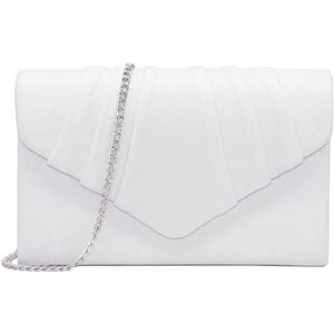 Milisente Femme Pochettes Sac de soirée plissé en velours Enveloppe Porte-monnaie (blanc) - Publicité Milisente Femme Pochettes Sac de soirée plissé en velours Enveloppe Porte-monnaie (blanc) - Publicité