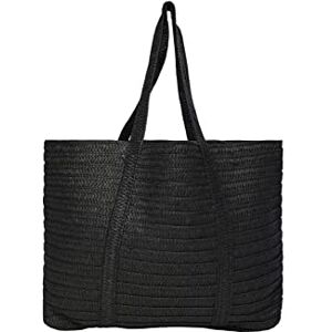 PIECES Pcloma Straw Shopper, Sac Femme, Noir, Keine Angabe - Publicité PIECES Pcloma Straw Shopper, Sac Femme, Noir, Keine Angabe - Publicité