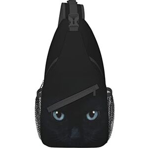 EujGvboU Sac à bandoulière mignon avec yeux de chats noirs pour homme et femme Sac à dos décontracté pour randonnée, sac à bandoulière avec sangle réglable, Noir œil de chat portrait chaton noir, - Publicité EujGvboU Sac à bandoulière mignon avec yeux de chats noirs pour homme et femme Sac à dos décontracté pour randonnée, sac à bandoulière avec sangle réglable, Noir œil de chat portrait chaton noir, - Publicité