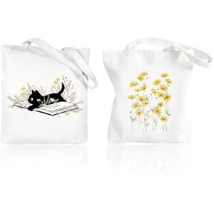 SLAXJNE Sacs À Provisions En Toile 2 Pièces Pour Chat Petit Sac Cadeau Pour Femmes - Publicité SLAXJNE Sacs À Provisions En Toile 2 Pièces Pour Chat Petit Sac Cadeau Pour Femmes - Publicité