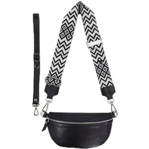 Blade Sac Banane pour Femme en Cuir véritable, Sac à bandoulière élégant pour Femme, avec 2 Bretelles réglables Amovibles Poche Poitrine pour Femme, Noir en Option-1, M - Publicité Blade Sac Banane pour Femme en Cuir véritable, Sac à bandoulière élégant pour Femme, avec 2 Bretelles réglables Amovibles Poche Poitrine pour Femme, Noir en Option-1, M - Publicité