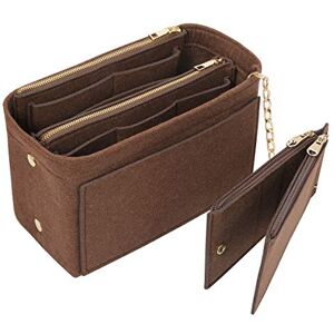 Yoillione Feutre Organisateur de Sac à Main Femme avec Portefeuille Porte-Cartes, Multi Poches Sac Interieur Marron, Bag in Bag Organizer Medium Sac Organiseur avec Poignée - Publicité