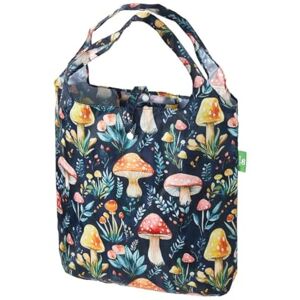 ECO CHIC Sac fourre-tout léger pliable réutilisable résistant à l'eau, Toadstool Noir - Publicité ECO CHIC Sac fourre-tout léger pliable réutilisable résistant à l'eau, Toadstool Noir - Publicité