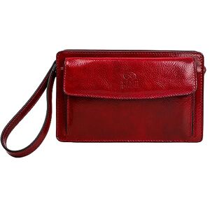 Time Resistance Pochette en cuir pour homme Sac de poignet fait à la main en Italie Rouge - Publicité