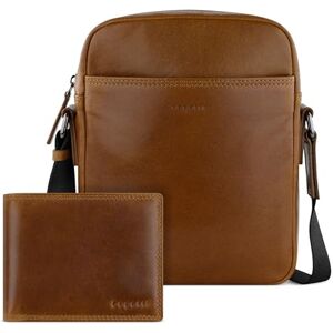 bugatti Savona Set Sac à Bandoulière et Porte-Monnaie en Cuir de Buffle avec Protection RFID, Sac en Tissu Inclus -Cognac - Publicité bugatti Savona Set Sac à Bandoulière et Porte-Monnaie en Cuir de Buffle avec Protection RFID, Sac en Tissu Inclus -Cognac - Publicité