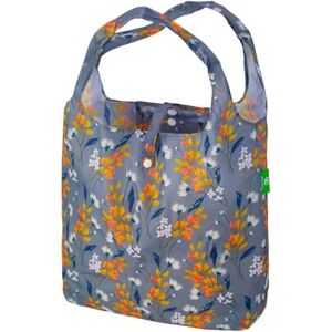 ECO CHIC Sac fourre-tout léger pliable réutilisable résistant à l'eau, Fleurs grises, Small - Publicité ECO CHIC Sac fourre-tout léger pliable réutilisable résistant à l'eau, Fleurs grises, Small - Publicité