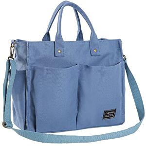 GloriaNguyen Sacs en toile avec fermeture Éclair et poches, fourre-tout, sac à main/bandoulière multifonction pour l’école, le travail, les voyages, la plage et l’utilisation quotidienne, bleu, Medium - Publicité GloriaNguyen Sacs en toile avec fermeture Éclair et poches, fourre-tout, sac à main/bandoulière multifonction pour l’école, le travail, les voyages, la plage et l’utilisation quotidienne, bleu, Medium - Publicité