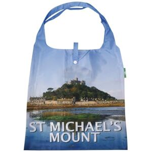 ECO CHIC Sac fourre-tout léger pliable réutilisable résistant à l'eau, St Michel's Mount Blue - Publicité ECO CHIC Sac fourre-tout léger pliable réutilisable résistant à l'eau, St Michel's Mount Blue - Publicité