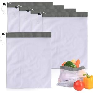 UESDU 10 Pièces Sac Filet, 30 * 38cm Sacs de Courses en Maille Sacs à Provisions Réutilisables avec Cordon de Serrage Gris pour Le Shopping et Le Stockage pour Fruits, Légumes, Jouets - Publicité UESDU 10 Pièces Sac Filet, 30 * 38cm Sacs de Courses en Maille Sacs à Provisions Réutilisables avec Cordon de Serrage Gris pour Le Shopping et Le Stockage pour Fruits, Légumes, Jouets - Publicité