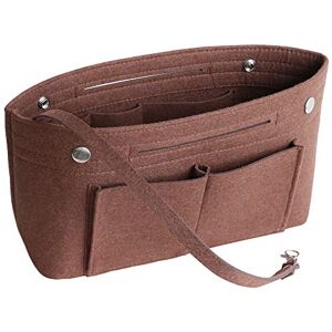 HyFanStr Feutre Organisateur de Sac avec Détachable Porte-Clés, 9 Poches Interieur de Sac a dain Marron Petit - Publicité