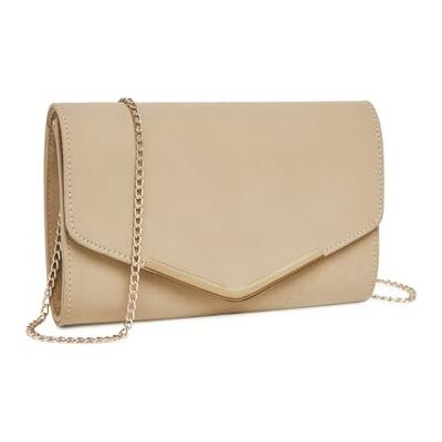 Miss Lulu Femme Pochette et Clutches Soirée, Sac Enveloppe Effet Daim à Chaîne - Publicité Miss Lulu Femme Pochette et Clutches Soirée, Sac Enveloppe Effet Daim à Chaîne - Publicité