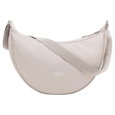 LARKSON Sac Bandoulière Femme & Homme Beige Solveig Large Sac bandoulière style demi-lune, sac à épaule demi-rond, design moon bag, résistant à l'eau - Publicité LARKSON Sac Bandoulière Femme & Homme Beige Solveig Large Sac bandoulière style demi-lune, sac à épaule demi-rond, design moon bag, résistant à l'eau - Publicité