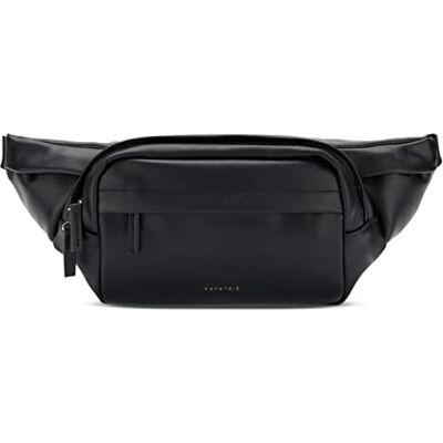 Expatrié Sac Banane Femme Noir Justine Sac Ville Fabriqué à Partir de PU Similicuir pour Festivals & Sports Petit Sac de Voyage Imperméable - Publicité Expatrié Sac Banane Femme Noir Justine Sac Ville Fabriqué à Partir de PU Similicuir pour Festivals & Sports Petit Sac de Voyage Imperméable - Publicité