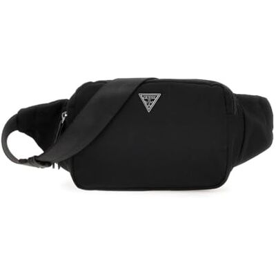 Guess Sac banane avec fermeture éclair, logo central en relief, réglable., Noir , Nessun Valore - Publicité Guess Sac banane avec fermeture éclair, logo central en relief, réglable., Noir , Nessun Valore - Publicité