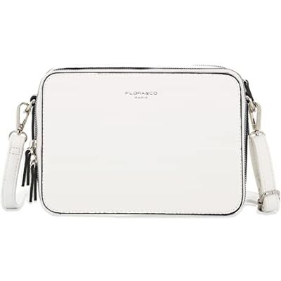 flora & co Sac Caméra Bandoulière Double Zip Entouré Pour Femme Besace Rectangulaire Porté Epaule Crossbody Besace Sacoche Ville Fourre-Tout Similicuir Grainé Chic Mode Blanc - Publicité flora & co Sac Caméra Bandoulière Double Zip Entouré Pour Femme Besace Rectangulaire Porté Epaule Crossbody Besace Sacoche Ville Fourre-Tout Similicuir Grainé Chic Mode Blanc - Publicité