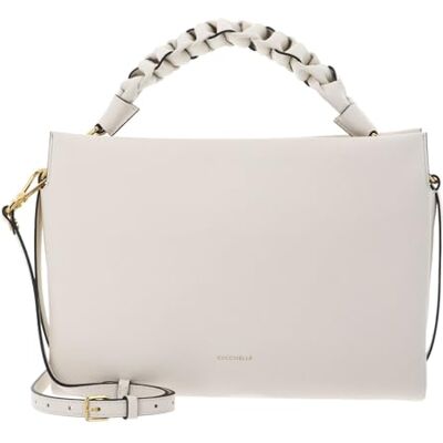 Coccinelle Cuir sac à main sac à épaule bandoulière Boheme Grana Double Hand Bag Pearl/Cognac écru - Publicité Coccinelle Cuir sac à main sac à épaule bandoulière Boheme Grana Double Hand Bag Pearl/Cognac écru - Publicité